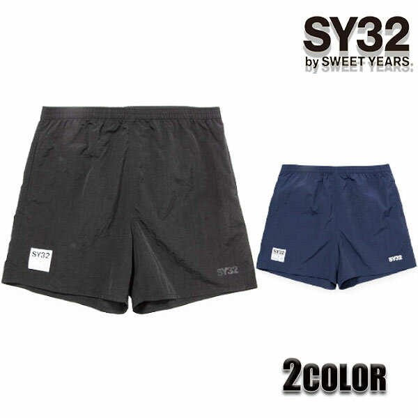 SY32 正規品 SY32 by SWEET YEARS ショートパンツ メンズ 水陸両用 水着 海パン NYLON SHORT PANTS 11031J ブラック ネイビー サッカー エスワイサーティトゥバイスィートイヤーズ