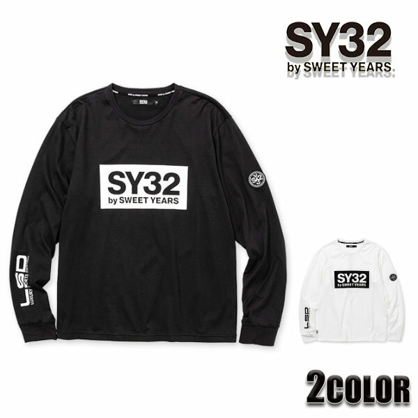 Rakuten - 【★MAX30％OFFクーポン★5月27日01:59迄】SY32 by SWEET YEARS Tシャツ 長袖 ロングTシャツ メンズ 長袖Tシャツ ロンT tns1751 sy32 by sweet years tシャツ ロンt ブラック ホワイト FLASH COLOR BOX LOGO L/S TEE