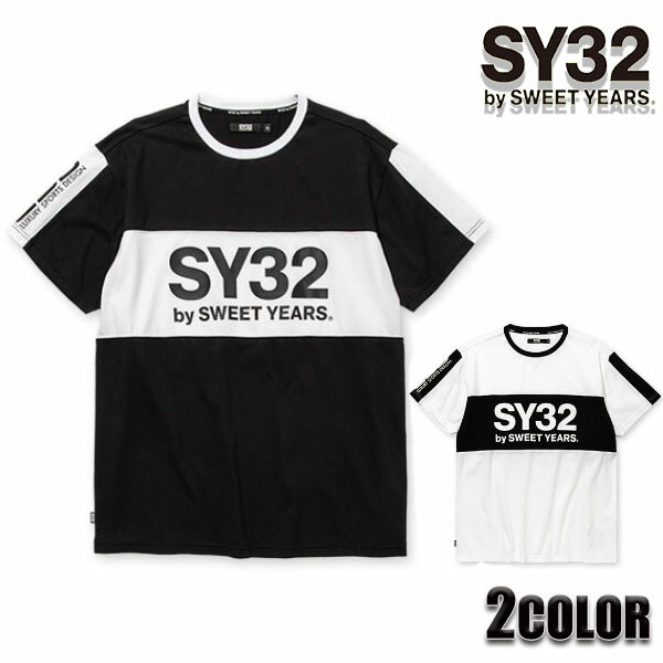 U-Neck - 【★MAX30％OFFクーポン★5月27日01:59迄】sy32 tシャツ SY32 by SWEET YEARS Tシャツ メンズ 半袖Tシャツ TNS1755 ブラック ホワイト TSHIRT TEE トップス SWEET YEARS エスワイサーティトゥバイスィートイヤーズ