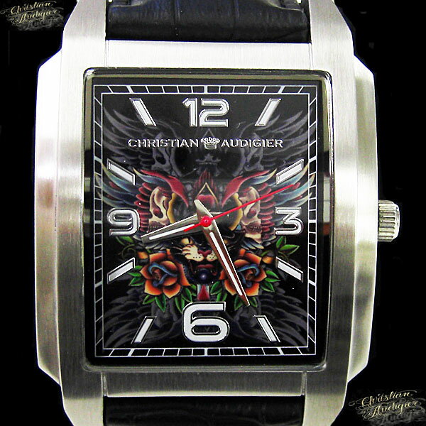 Christian Audigier 時計 クリスチャン オードジェー 腕時計 スカル ローズ SWI-629