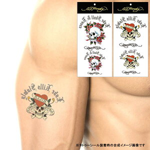 エドハーディー タトゥーシール Ed Hardy ボディーシール TATTOO ラブキル スカル ローズ ロゴ エド・ハーディー フェイスシール 刺青 雑貨 edhardy エドハーディ タトゥー パーティー イベント