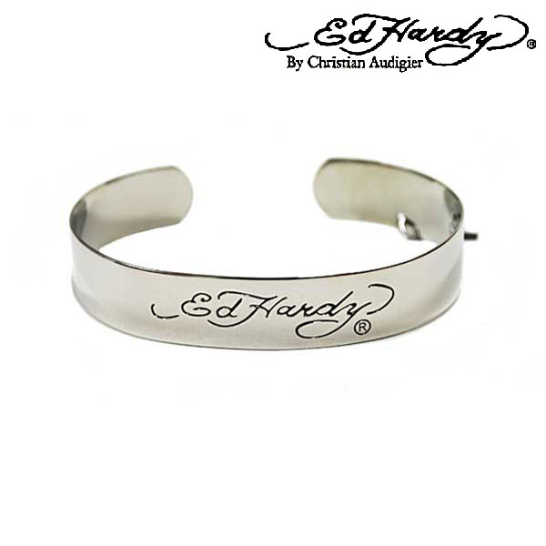 エドハーディー Ed Hardy ブレスレット メンズ レディース バングル ロゴ タトゥー シルバー S M L