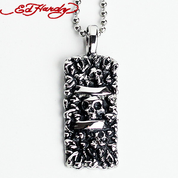 楽天SOL ブランド.ファッションED HARDY ネックレス ペンダント ドッグタグ スカル エドハーディー アクサリー SKULL DOG TAG EHPSSX0007 エド・ハーディー edhardy タトゥー