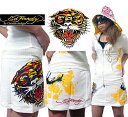 【送料無料】 エドハーディー Ed Hardy レディース スカート ミニ丈 ホワイト XS S