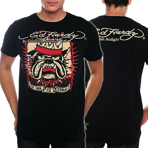 【★ポイント5倍★20%OFFクーポン★5月9日20：00～5月16日01：59迄】Ed Hardy エドハーディー Tシャツ メンズ King Dog キング ドッグ ブラック エド・ハーディー a0abauzu EDHARDY