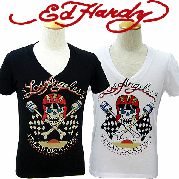 Rakuten - 【★MAX30％OFFクーポン★6月3日19:59迄】エドハーディー Tシャツ メンズ Ed Hardy ロサンゼルス スカル ラインストーン M02JSPC049 エド・ハーディー edhardy タトゥー