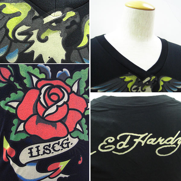 【★MAX2000円OFF★ポイント5倍★9月11日01:59迄】エドハーディー Tシャツ メンズ Ed Hardy イーグル ローズ M02JVTG094 エド・ハーディー edhardy タトゥー kitss-10004449 SOL ブランド.ファッション サンプル画像3