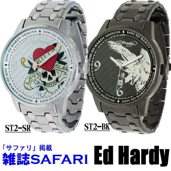 エドハーディー 時計 メンズ Ed Hardy STELLER2シリーズ LOVE KILLS SLOWLY ラブキル イーグル スカル ST2-SR ST2-BK エド・ハーディー edhardy