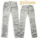 【★ポイント5倍★4月21日18：00～4月24日19：59迄】Galliano ガリアーノ デニム レディース スキニーデニム ストレッチ スプレー加工 YR7094 45656 JohnGalliano ジョンガリアーノ