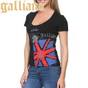 【★ポイント5倍★MAX50%OFFクーポン★4月27日20：00～4月30日23：59迄】Galliano ガリアーノ レディース 半袖 Tシャツ ブラック YR7762 JohnGalliano ジョンガリアーノ