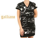 【★20%OFFクーポン★ポイント5倍★3月27日14：00～3月31日23：59迄】Galliano ガリアーノ レディース ニット ワンピース ミニ 半袖 チュニック クリアスパンコール YR6848 JohnGalliano ジョンガリアーノ