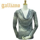 【★20%OFFクーポン★ポイント5倍★3月27日14：00～3月31日23：59迄】Galliano ガリアーノ レディース ロングTシャツ ロンt 長袖 YR7703 JohnGalliano ジョンガリアーノ