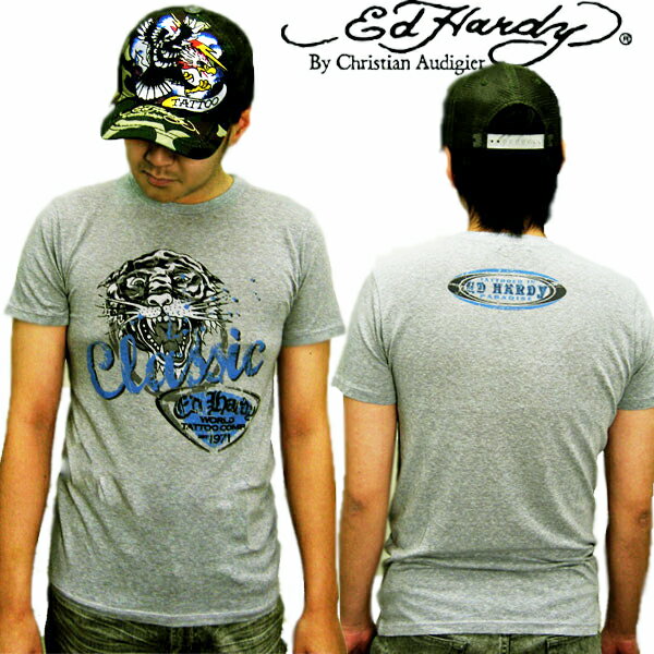 【送料無料】 エドハーディー Ed Hardy メンズ Tシャツ グレー S M L