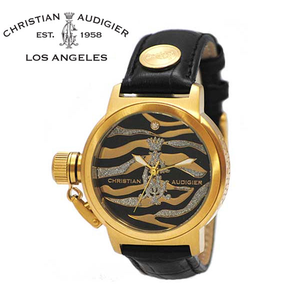 クリスチャン オードジェー 時計 Christian Audigier 腕時計 INT-336 Kanya ゴールド