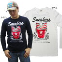 【メール便送料無料】 メンズ ロンt ロングTシャツ 長袖Tシャツ ホワイト ネイビー S