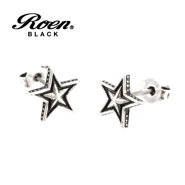 Roen ロエン Roen BLACK ビアス ロエン ブラック スタッドピアス 星 スター シルバー RO-108 チタンポスト メンズ レディース アクセサリー ジュエリー ブランド アクセ