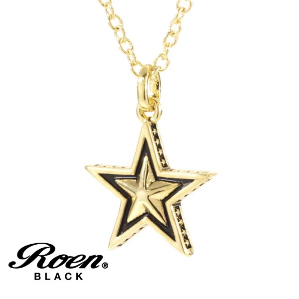 Roen ロエン Roen BLACK ネックレス 星 スター ロエン ブラック ペンダント STAR ゴールド ネックレス チェーンネックレス RO-606 メンズ レディース アクセサリー ジュエリー ブランド アクセ