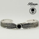 【★10%OFFクーポン★ポイント5倍8月24日19:59迄】Roen ロエン Roen BLACK ブレスレット フェザー バングル ロエン ブラック オニキ...