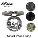 Roen ロエン Roen BLACK スマホリング スカル ロエン ブラック バンカーリング ロエン アクセサリー スマホリング 丸 コイン iPhone タブレットギャラクシー 落下防止 取り外し スマホホルダー ROSR-001 ROSR-002 ROSR-003 ROSR-004