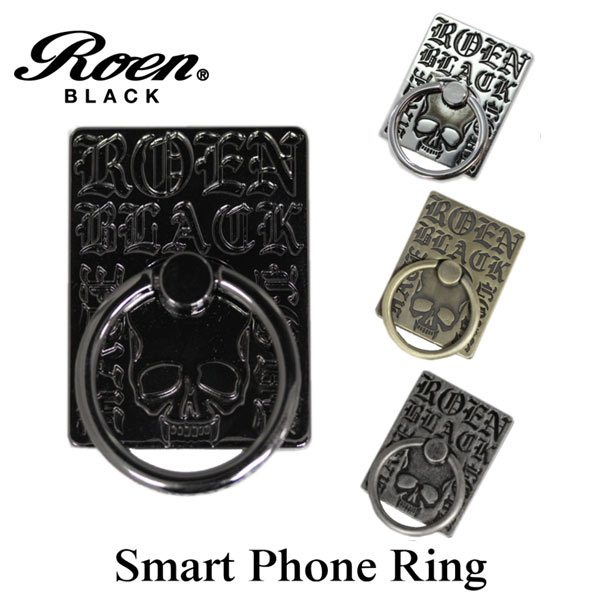 Roen ロエン Roen BLACK スマホリング スカル ロエン ブラック バンカーリング 四角 ロエン アクセサリー スマホリング iPhone タブレットギャラクシー 落下防止 取り外し スマホホルダー ROSR-101 ROSR-102 ROSR-103 ROSR-104