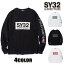 SY32 by SWEET YEARS ロングTシャツ メンズ ブラック ホワイト M L XL TNS1732J ボックスロゴ ロンT SWEET YEARS 32 sy32 tシャツ エスワイサーティトゥバイスィートイヤーズ