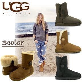 【★ポイント5倍★1000円OFFクーポン★4月24日20：00～4月27日09：59迄】アグ UGG AUSTRALIA ムートンブーツ アグ オーストラリア UGG ブーツ W BAILEY BUTTON 5803W ボア 22cm 23cm 24cm ブラックチョコレート チェスナット (ブラウン)