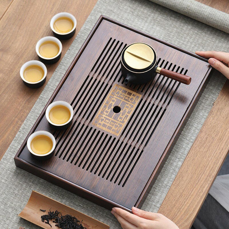 中国茶 トレイ 排水 タイププレート 水貯蔵 茶サービングトレイ 家庭用カンフーティーセット 小さい