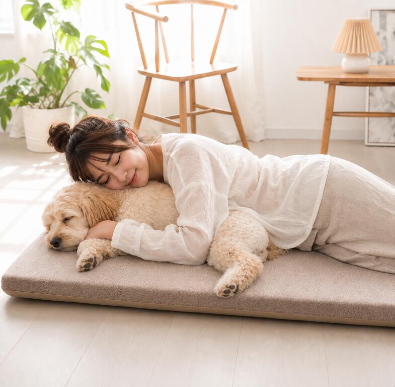 ＼ペットと一緒にごろ寝／高反発 長座布団 ごろ寝マット 選べる3サイズ 65×115/150/180cm へたりにくいロングクッション カバー付き ごろ寝 座布団 こたつ こたつ敷 クッション ソファ くらしデコラ