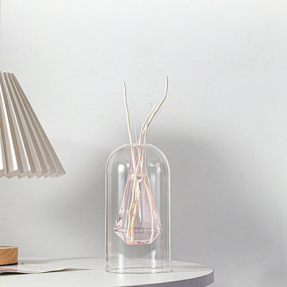 ダイヤモンド型 リードディフューザー 容器のみ ピンク グレー色アロマ ポット おしゃれ インテリア イ..