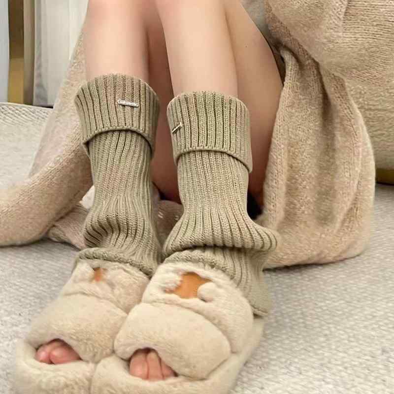 レッグウォーマー レディース 女性用 ゆったり ルーズ 無地 メタルタグ付き 細見え ボリューム あったか アクリル素材 秋冬 防寒対策 万能 着回し