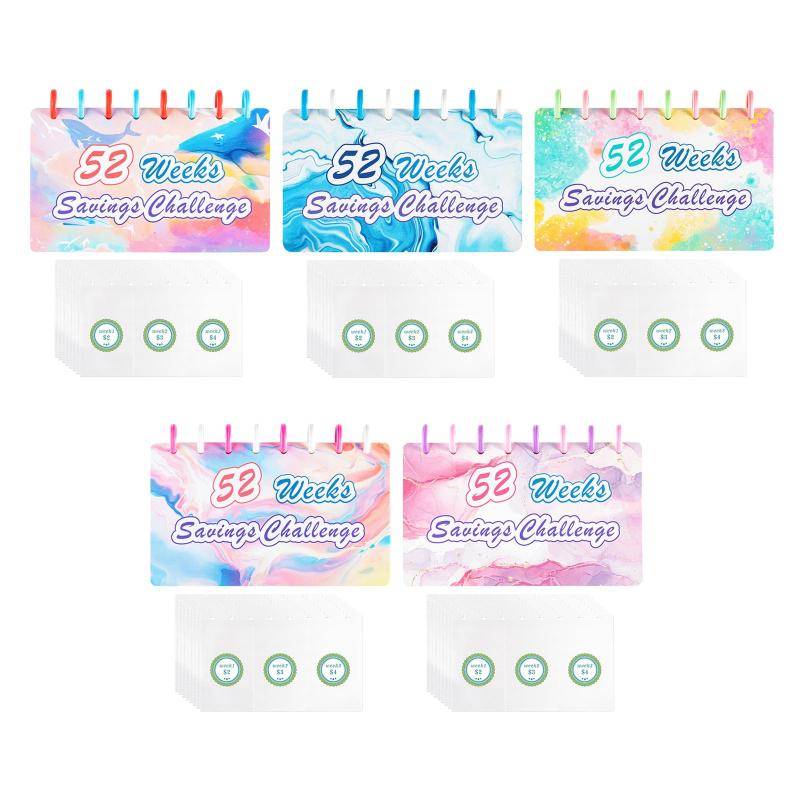 52週間節約チャレンジバインダー 予算バインダーブック 現金封筒付き 再利用可能なバレンタインデーギ..