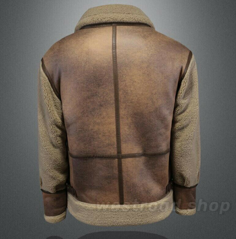 革ジャン ライダース ムートンジャケット メンズ バイクジャケット フェイクレザージャケット ブルゾン 秋冬アウター B-3 フライトジャケット 厚手 防風 防寒 暖かい 保温 冬服 冬物 男性ファッション 父の日 プレゼント