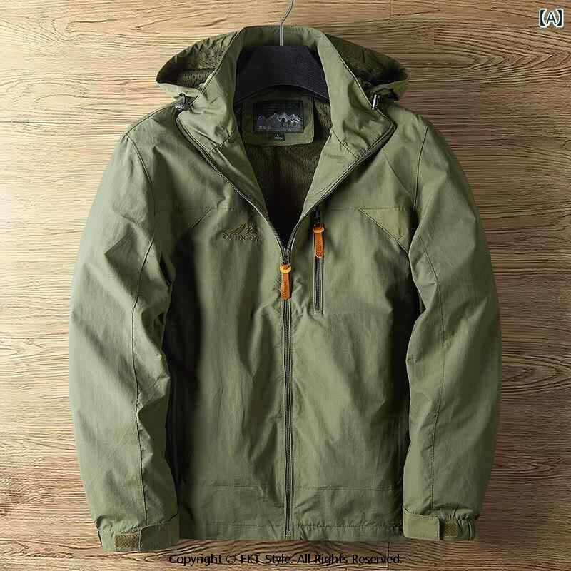 ジャケット アウトドア メンズ アウター 秋冬 厚手 暖かい ベルベット 防風 万能 カジュアル シンプル 便利 使いやすい おしゃれ ファッション 耐雨 アーティファクト