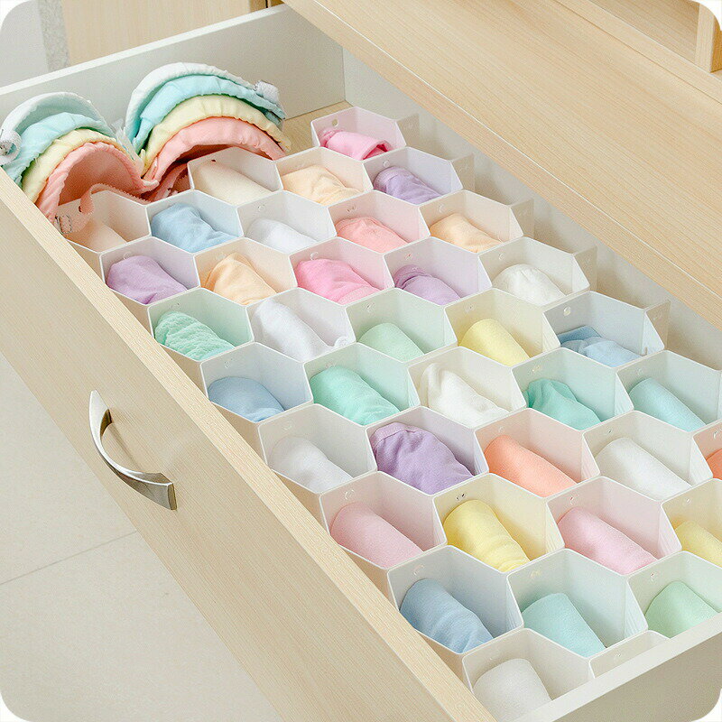 下着収納ボックス 下着整理 靴下/パンツ/ブラジャー 蜂の巣収納ケース 仕切りおしゃれ 小物整理 省スペース 多用途 分類収納 衣類収納(3)