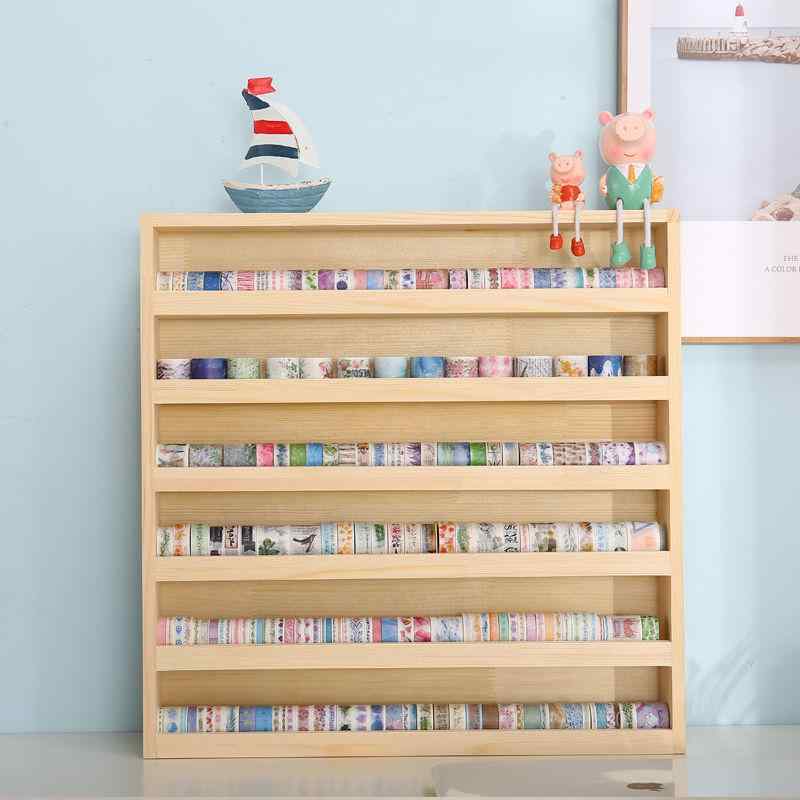 文具収納ケース 和紙テープ マスキングテープ収納ボックス 卓上収納棚 インク ペン 整理棚 木製 4段