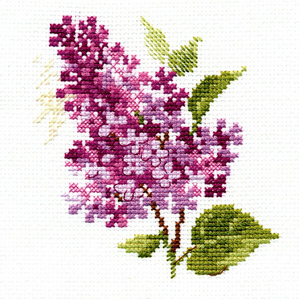 ロシアのクロスステッチキット ライラックの小枝 (Alisa АЛИСА アリサ 0-138)