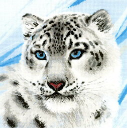 ロシアのクロスステッチキット 白豹（RIOLIS・リオリス・1886 雪豹)