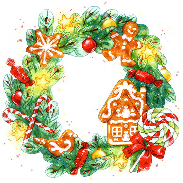 ロシアのクロスステッチキット ジンジャークッキー・リース (RIOLIS・リオリス・1910)