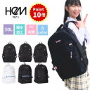 【4日間限定 ポイント10倍】HeM ヘム リュック 30L 高校生 中学生 ブランド 通学リュック スクールリュック デイパック 大容量 女子 通学用リュック 通学用 学校 通学 女の子 女子高生 女子中学生 撥水 レディース ブラック 送料無料