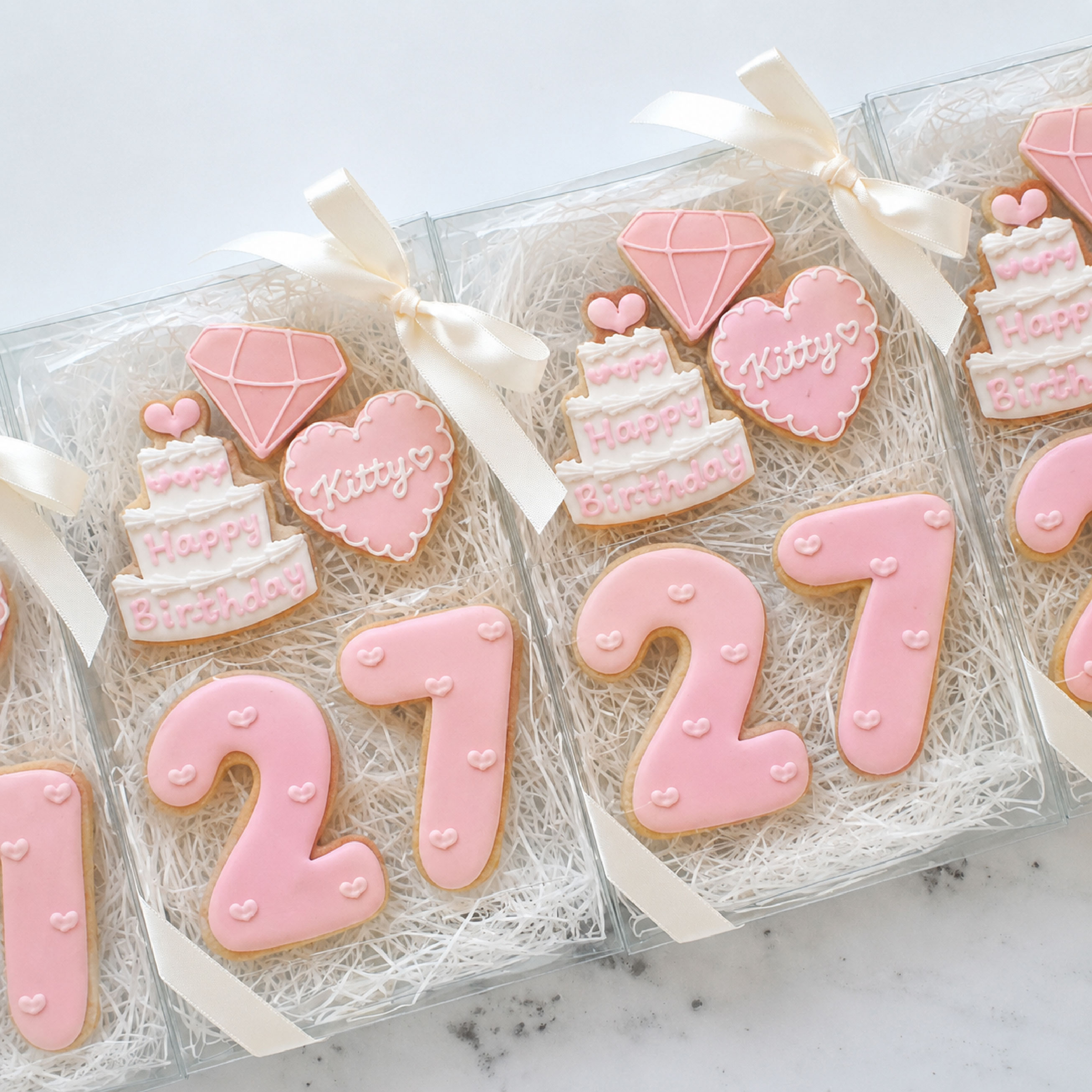 ラッピング付き ダイヤ 誕生日セット アイシングクッキー 名入れ 数字 年齢 推し ...