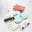 乗り物 誕生日セット アイシングクッキー 名入れ 数字 年齢 男の子 可愛い 誕生日 プレゼント オーダー 車 パトカー 消防車 救急車(4)
