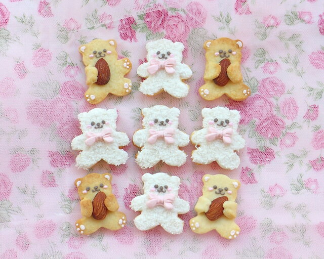 テディベア くまちゃん アイシングクッキー 誕生日 プレゼント パステル 可愛い 淡...