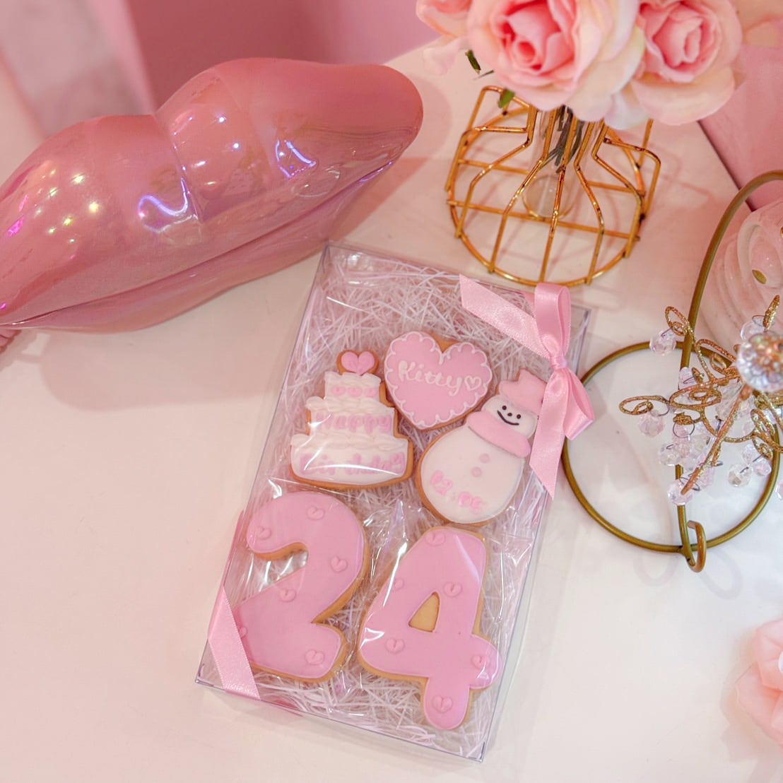 乐天商城 - ラッピング付き 雪だるま 誕生日セット アイシングクッキー 名入れ 数字 年齢 推し 可愛い 誕生日 プレゼント オーダー スノーマン 雪だるま