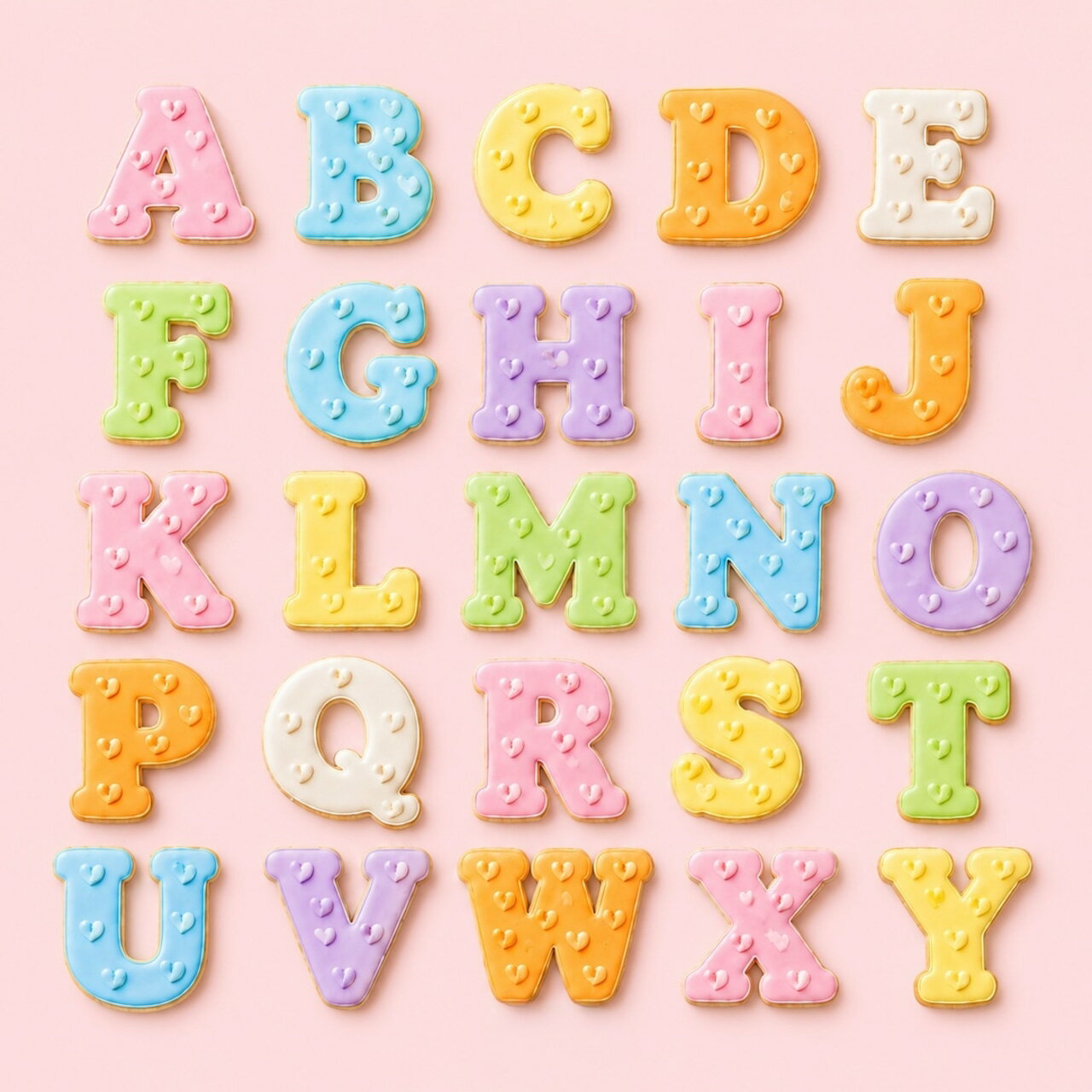 ハート ドット アルファベット 数字 アイシングクッキー 淡色 可愛い 誕生日 プレゼント ケーキ オーダー 推し活 グッズ 韓国 名入れ ケーキデコレーション 選べる13色 ノベルティー デビュー記念