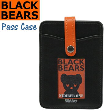 BLACK BEARS ブラックベア イタリア製の本革を使用したパスケース ブラック
