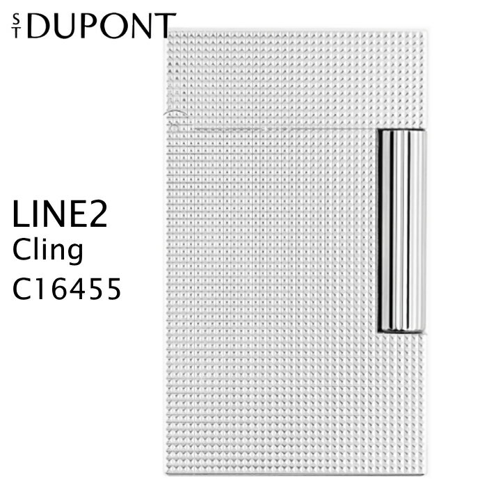 デュポン ライン2 クリング ライター C16455 マイクロダイヤモンドヘッド シルバー装飾 ダブルフレーム仕様 フリントガスライター