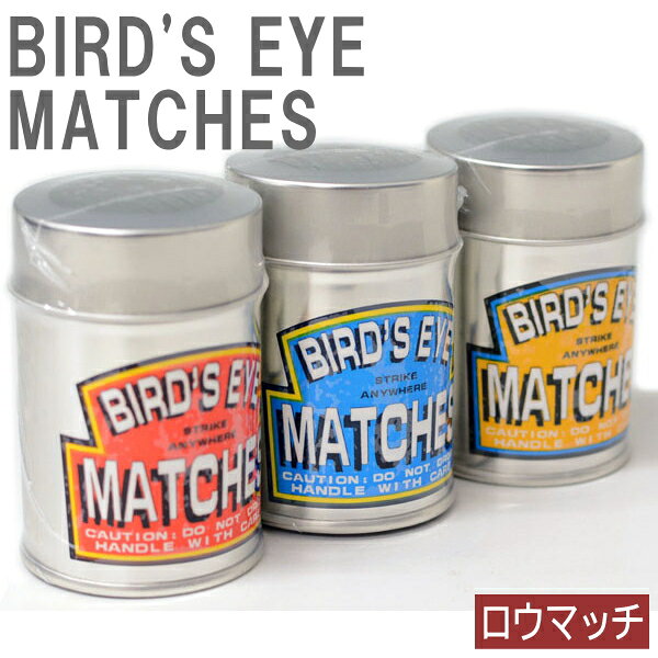 【完売】ロウマッチ 丸缶マッチ 全2種類 バードアイ / インディアンモトサイクル 単品販売 約60 ...