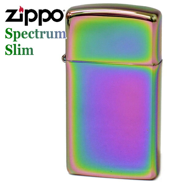 スリムＺｉｐｐｏ ZIPPO ジッポー オイルライター 20493 スペクトラム スリム PVD加工 虹色 無地 ZIPPOライター メンズ ギフト スリムZIPPO