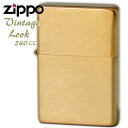 ZIPPO ライター ジッポー 240CC フラットトップ ブラッシュブラス 無地 真鍮無垢 ソリッドブラス 金色 オイルライター Vintage Look メンズ レディース ギフト