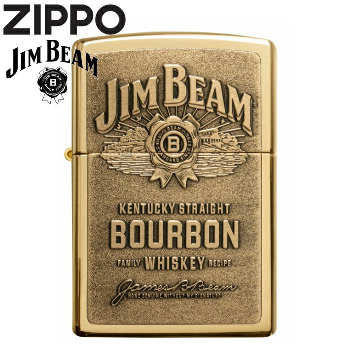 楽天喫煙具屋 Zippo Smokingtool ShopZIPPO ジムビーム 254BJB929 ブラスエンブレム JIM BEAM Brass Emblem ジンビーム ジッポー オイル ライター